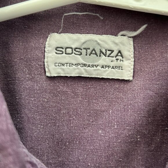 Vintage Sostanza Contemporary Faded Purple Cotton Shirt Size Medium Button-Up - Picture 6 of 9